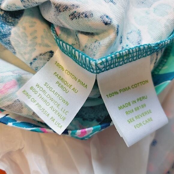 Lilly Pulitzer Preston Top Tidal Wave In The Details T-Shirt Sz XXS - Picture 7 of 8